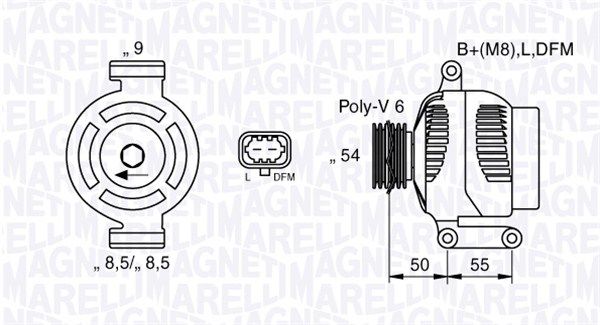 MAGNETI MARELLI kintamosios srovės generatorius 063377425010